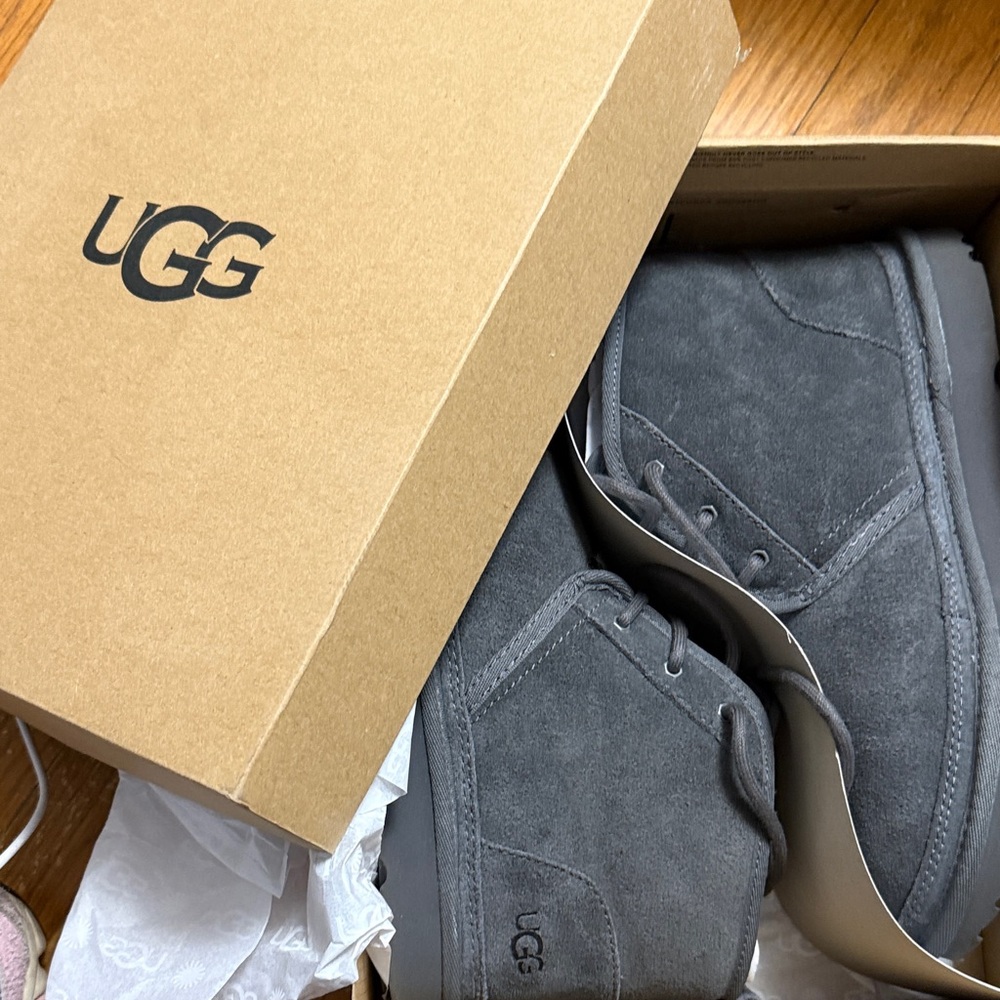 UGG women’s Charcoal Suede Chukka Boots